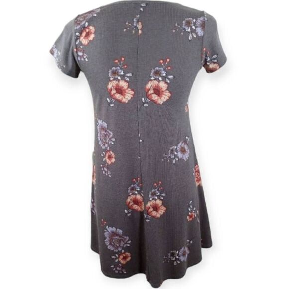 LOVE, FIRE GRAY AND PINK FLORAL DRESS SZ.XS EUC. - Picture 4 of 6